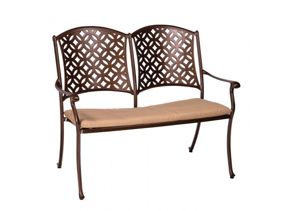 Woodard Casa Bench with Optional Seat Cushion