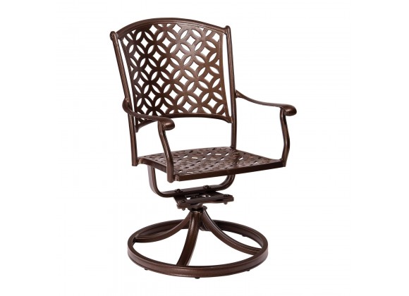 Woodard Casa Swivel Rocking Dining Armchair - Angled
