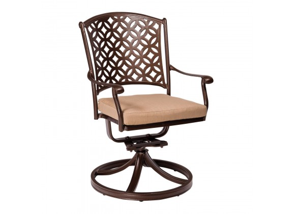 Woodard Casa Swivel Rocking Dining Armchair with Optional Seat Cushions