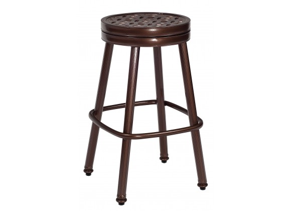 Woodard Casa Round Swivel Bar Stool - Angled
