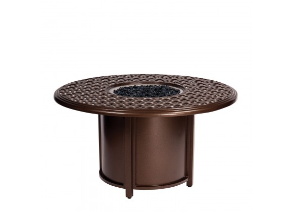 Woodard Casa Fire Round Chat Height Fire Table - Angled