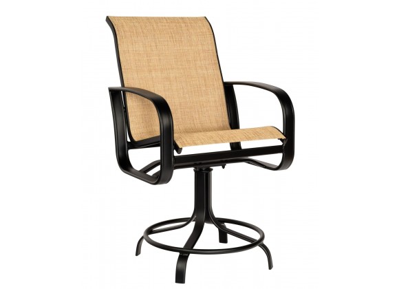 Woodard Cayman Isle Sling Swivel Counter Stool