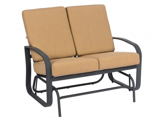 Woodard Cayman Isle Cushion Love Seat Glider - Angled