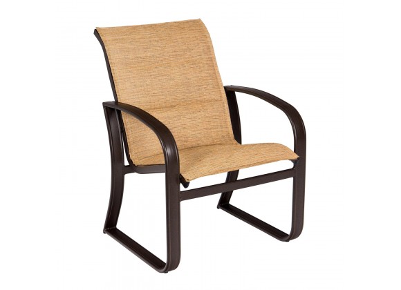 Woodard Cayman Isle Padded Sling Dining Armchair - Angled