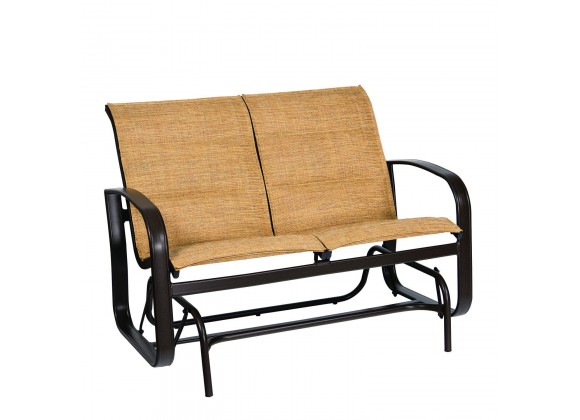 Woodard Cayman Isle Padded Sling Gliding Love Seat - Angled
