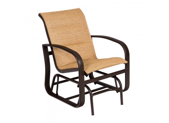 Woodard Cayman Isle Padded Sling Gliding Chair - Angled