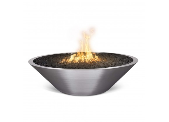 The Outdoor Plus Cazo 48" SS Narrow Ledge Fire Pit - Match Lit