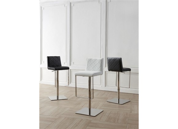 LOFT Collection Black/White/Gray Eco-leather w Stainless Steel Bar Stool - Sets