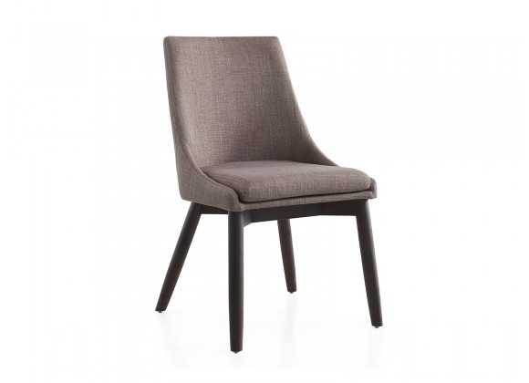 Casabianca CREEK Dining Chair In Gray Linen With Wenge Base