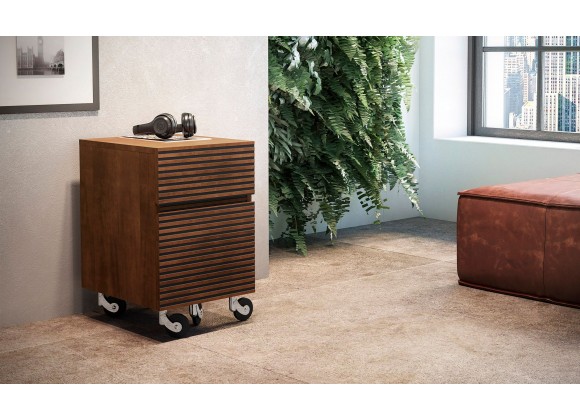 Furnitech Tango 2 Drawer Mid-Century Modern Rolling Pedestal - Lifestyle