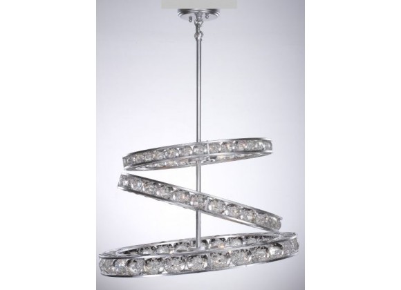 ZEEV Lighting Imbrium Chandelier - Silver Leaf With Seeded Crystal Spheres