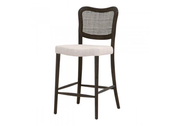 Essentials for Living Cela Counter Stool in Bisque, Matte Brown - Front Side Angle
