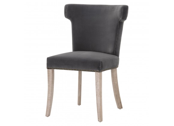 Essentials For Living Celina Dining Chair in Dark Dove Velvet - Front Side Angle