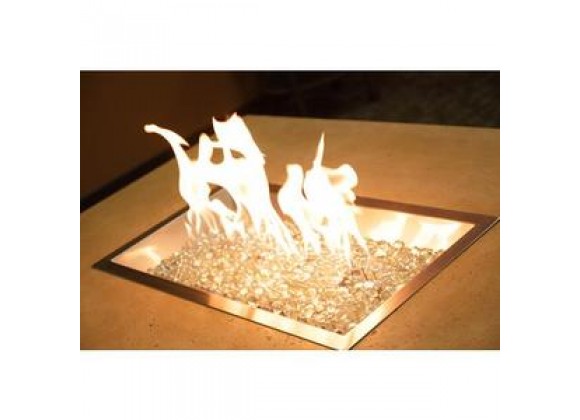 2" Rectangular Crystal Fire Burner - Lit