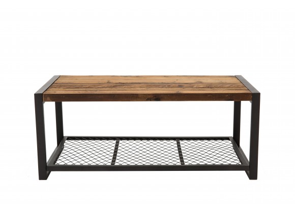 Crawford and Burke Blair Reclaimed Wood and Metal 44" Coffee Table, Frontview
