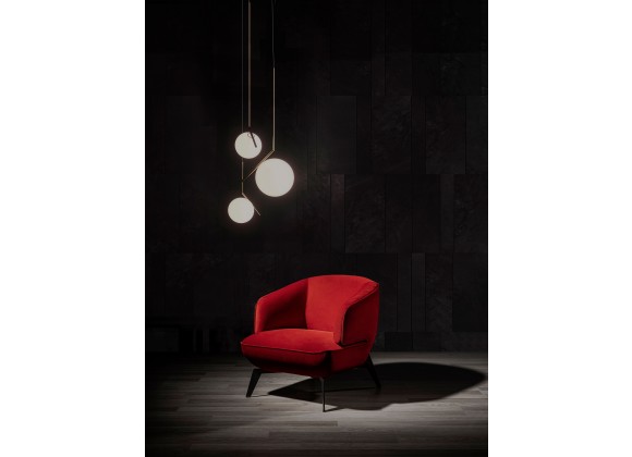  Whiteline Modern Living Mersin Accent Chair In Red Velvet Fabric - Lifestyle 3
