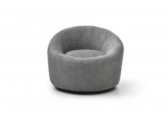 Perla Swivel Accent Chair in Dark Gray- Front view