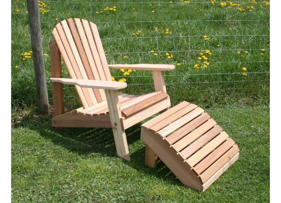 Cedar American Forest Adirondack Chair & Footrest Set