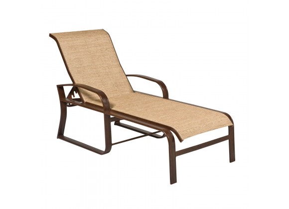 Woodard Cayman Isle Sling Adjustable Chaise Lounge - Angled