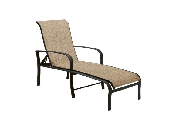 Woodard Fremont Sling Adjustable Chaise Lounge - Angled