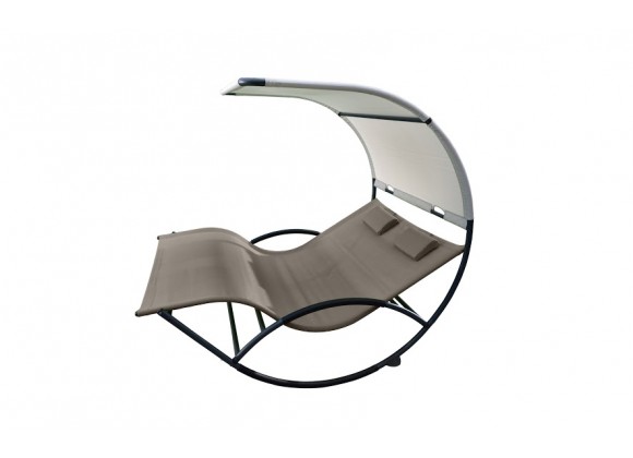 Double Chaise Rocker - Cocoa - White BG