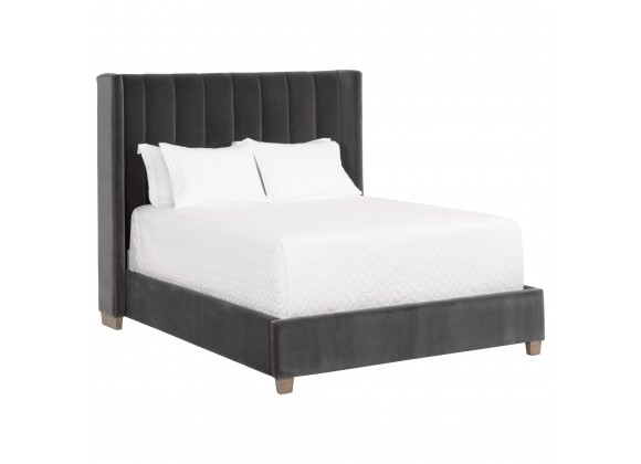 Essentials For Living Chandler Queen Bed in Dark Dove Natural Gray - Front Side Angle