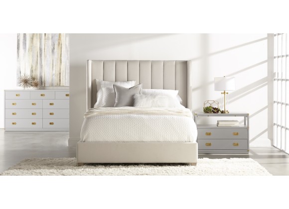 Essentials For Living Chandler Queen Bed in Cream Velvet - Lifestyle 2