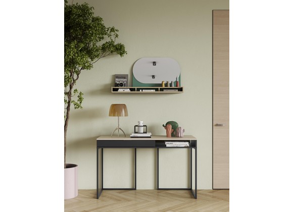 TemaHome City Desk in Walnut & Pure Black - Lifestyle 