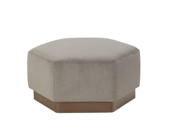 Sunpan Kelsey Ottoman - Polo Club Stone - Front Angle