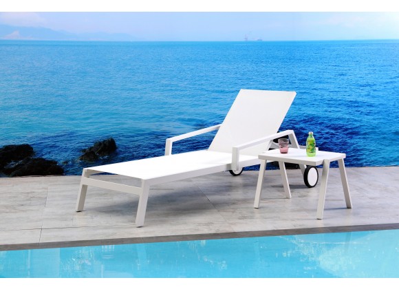 Bondi Outdoor Chaise in White-Lifestyle 1