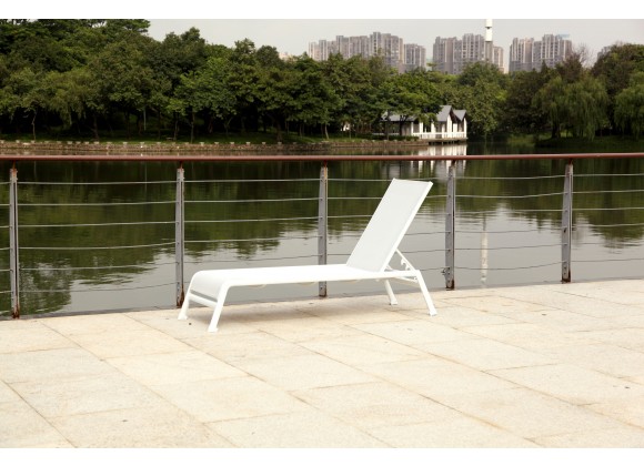 Whiteline Modern Living Sunset Indoor/Outdoor Chaise Lounge in Taupe Aluminium With Powder-Coating Finish - Lifestyle