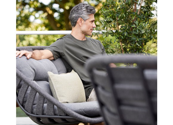 Cane-Line Strington Lounge Chair W/Teak Frame, Incl. Grey Cane-line AirTouch Cushions, Cane-Line Soft Rope