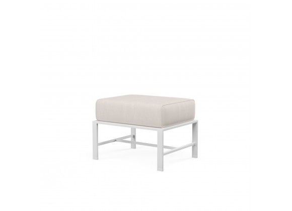 Bristol Ottoman in Canvas Natural w/ Self Welt - Front Side Angle