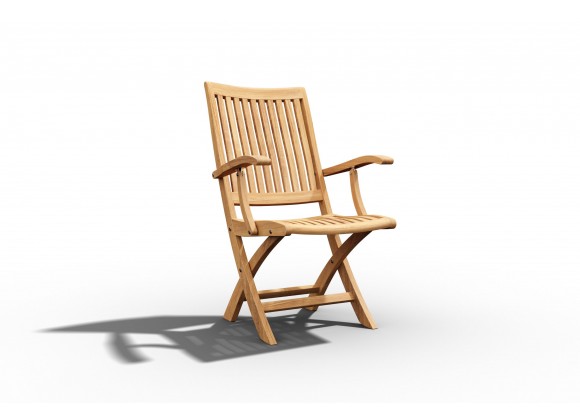 Hi Teak Furniture Felice Teak Outdoor Folding Armchair - Angled