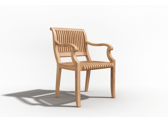 Hi Teak Furniture Clement Teak Outdoor Armchair - Angled