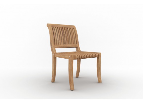 Hi Teak Furniture Clement Teak Outdoor Side Chair - Angled
