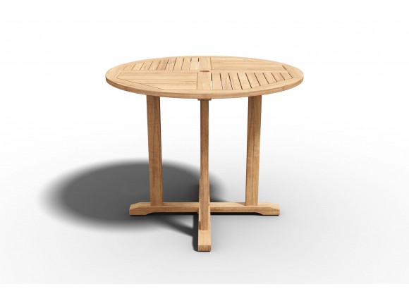 Hi Teak Furniture Perryn Round Teak Outdoor Side Folding Table - Angled