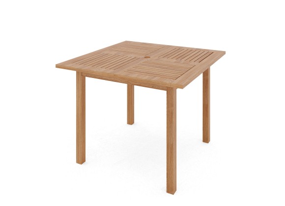 Hi Teak Furniture Mathieu Square Teak Outdoor Dining Table - Angled