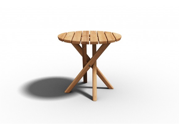 Hi Teak Furniture Fleur Teak Outdoor Side Table - Top Angled