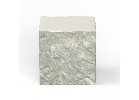 Sunset West Antique Stone End Table - Square in Front Angle