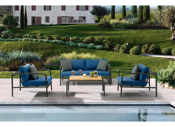 Andrea Outdoor 4-Piece Set in Blue- Lifestyle 1