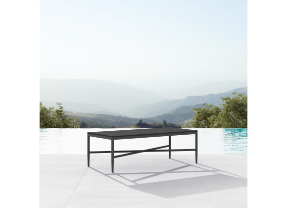 Azzurro Living Corsica Coffee Table With Matte Charcoal Aluminum Frame And Honed Absolute Black Marble - Lifestyle