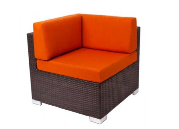 Aruba Corner Sofa Section Java Wicker - No Cushions (same unit as Left / Right)