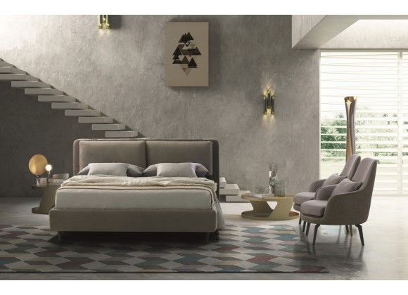 J&M Furniture Cortina Platform Bed In Taupe Finish