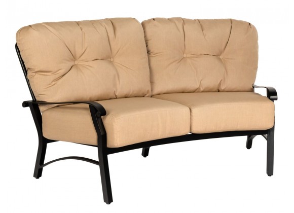 Woodard Cortland Cushion Crescent Love Seat - Angled