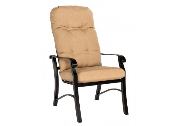 Woodard Cortland Cushion High Back Dining Arm Chair - Angled