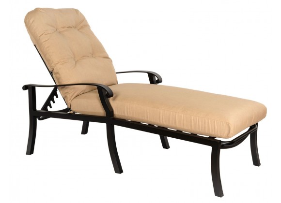 Woodard Cortland Cushion Adjustable Chaise Lounge - Angled