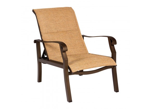 Woodard Cortland Padded Sling Adjustable Lounge Chair - Angled