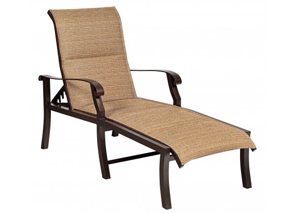 Woodard Cortland Padded Sling Adjustable Chaise Lounge