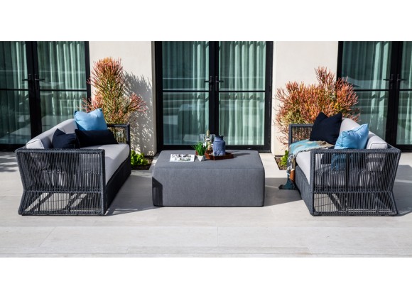 Sunset West 18"Pouf Cube in Heritage Granite 